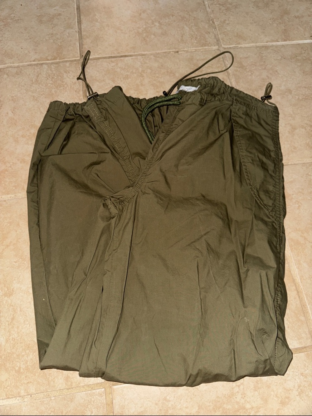 Olive Drawstring Track Pants - Women